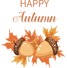  Autumn Mushrooms Compositions  isolated Vector illustration on white background.