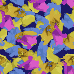 UFO camouflage of various shades of blue, yellow and pink colors