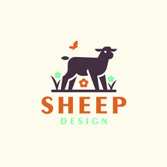 Sheep modern logo design icon vector.