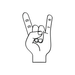 Rock Hand icon vector set. rock and roll illustration sign collection. rock concert symbol or logo.