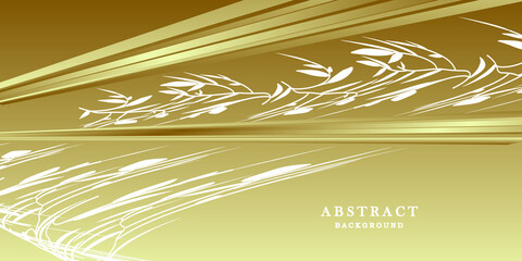 Luxury gold background with leaves