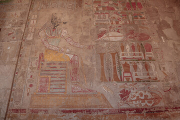 Mural painting of the god Anubis in Egypt. 