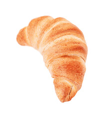 French croissant isolated on white background.