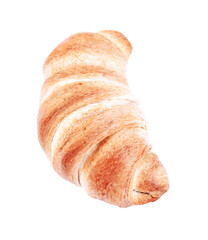 French croissant isolated on white background.