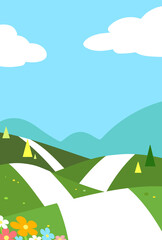 背景イラスト_山の風景