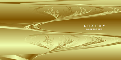 Luxury gold background with leaves design