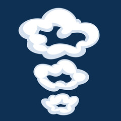 Comic cartoon smoke or cloud, vector speed motion effects