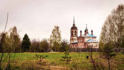landscape rural Orthodox church