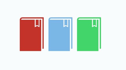 Books Icon Set. Vector isolated different color book illustration set 