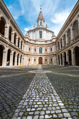 courtyard of chiesa sant ivo alla sapienza church in rome, italy