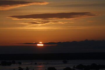 Fototapeta premium Spring Flood On The Desna River. Mezynsky National Nature Park, Chernihiv Region, Ukraine