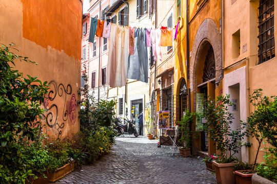 beautiful street of rome, italy