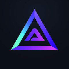 Premium 3D Initial letter A logo, triangle icon design, vector illustration