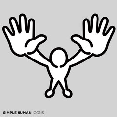 シンプルな人間のアイコンシリーズ　「受け止める人」