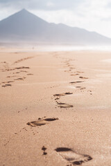 Footprints on the beach