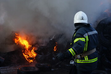 firefighters in action