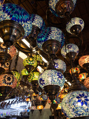turkish lamps in souvenir shop in Cappadocia