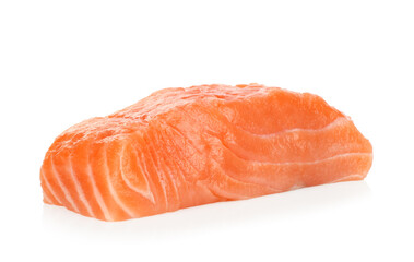 Fresh raw Salmon fish fillet on white background