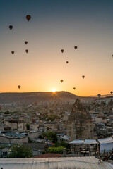 Fototapeta na wymiar sunrise over Göreme, Cappadocia
