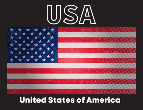 USA United State of America Flag emblem abstract design