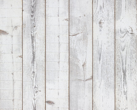 White wood texture background. Shabby white painted wood. Top view surface of the table to shoot flat lay.