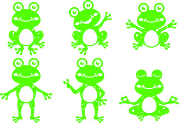 Frog Bundle vector, Green Toad vector, Baby Frog Silhouette, Frog Monogram, Cute Frog