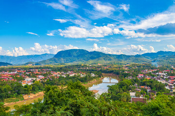 Fototapeta na wymiar Panorama of the landscape Mekong river and Luang Prabang Laos.