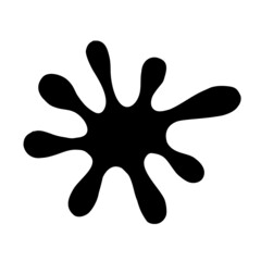Black blot isolated on a white background. Hand Drawn. Freehand drawing. Doodle. Sketch.	