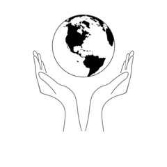 Planet Earth. The globe. Vector illustration