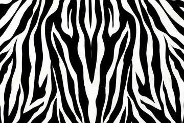 Naklejka na ściany i meble Zebra animal skin abstract fur pattern texture for design and print black and white background