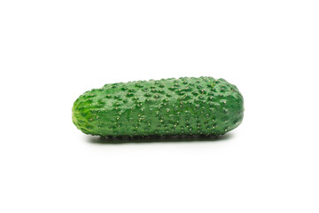 Fresh green cucomber isolated on white background.