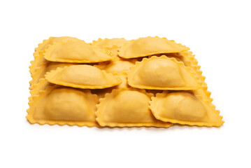 Raw ravioli as background. Healthy italian food.