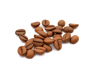 pile of coffee beans. on white background