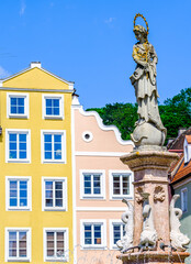 Fototapeta na wymiar historic buildings at the old town of Landsberg am Lech