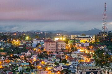 View of Da Lat City which is a very famous destination for tourists.