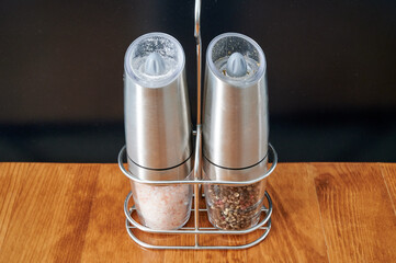 A set of spices in beautiful handy mills
