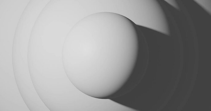 3d render with gray simple sphere with shadow on top