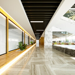 3d render of luxury working office
