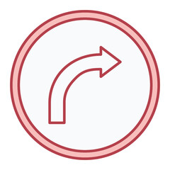 Curved Right Icon Design