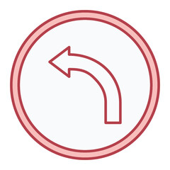 Curved Left Icon Design