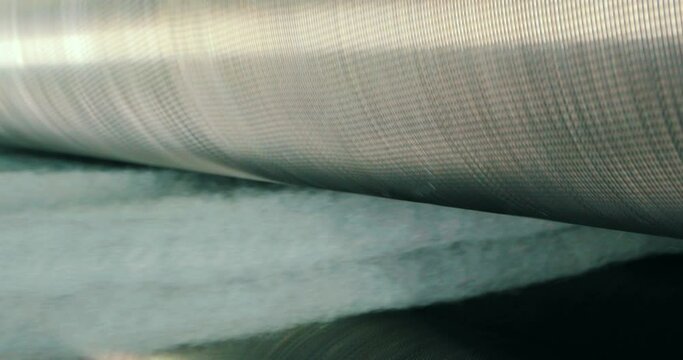 Sintepon production factory. Syntepon manufacturing process. Sintepon production.