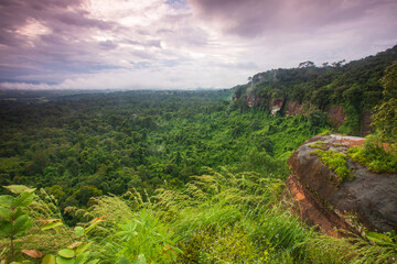 Fototapeta premium Nakee Cliff, landscape of Phu Langka National Park, Nakon Phanom province,Thailand.