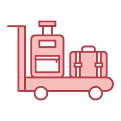 Luggage Cart Icon Design