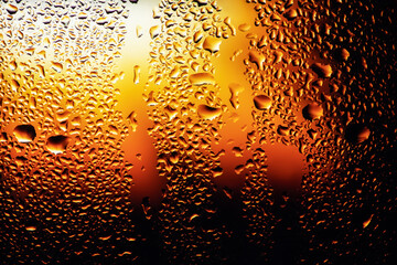 Condensation on the clear glass window. Water drops. Rain. Abstract background texture