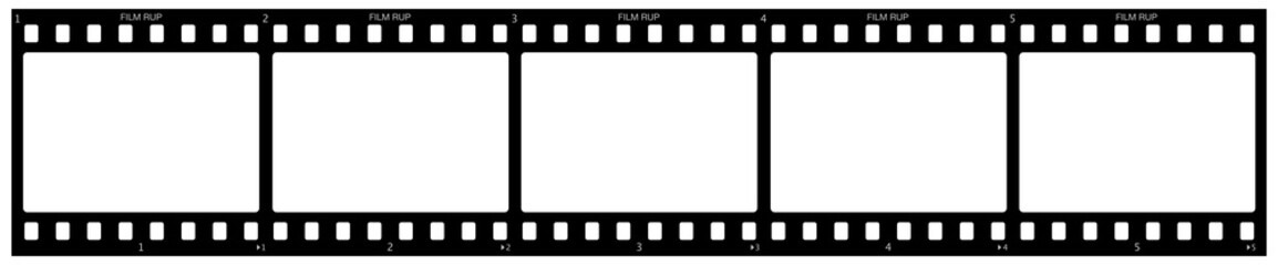 Filmstrip. Video film strip roll. Filmstrip classical frames. Blank photo frames. Tape photo film strip frame - stock vector. - obrazy, fototapety, plakaty