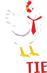 chicken wearing a tie