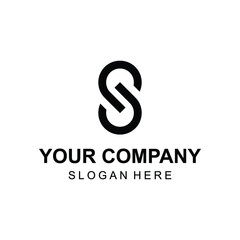 Creative abstract letter S formed infinity sign. Chain or connect logo concept