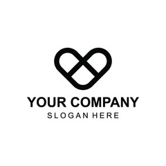 Simple modern heart logo design vector