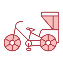 Fototapeta na wymiar Cycle Rickshaw Icon Design