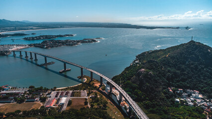 Vitória Vila Velha Mar Litoral Praia Paisagem Drone Espirito Santo Sudeste Brasil